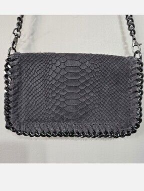 Borse In Pelle Italian Designer Leather Chain Strap Crossbody Bag Gray